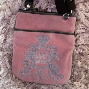 Pink and silver crossbody bag